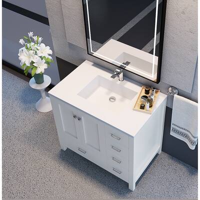 Serenity Solid-Surface Bathroom Vanity Top with Sink