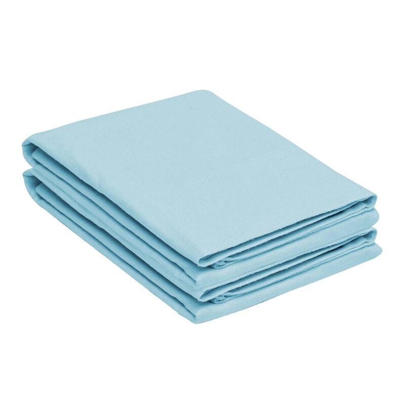 Superior Solid Flannel Cotton Fuzzy Pillowcases, Set of 2