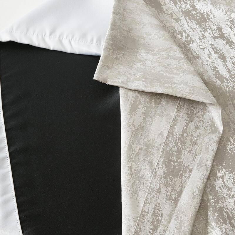 Jacquard Lined Total Blackout Rod Pocket/Back Tab Curtain Panel