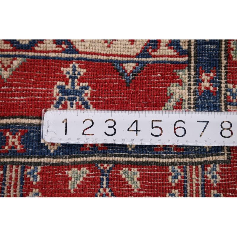 Kazak Foyer Rug Hand-Knotted Oriental Wool Carpet - 3'2" x 5'5"