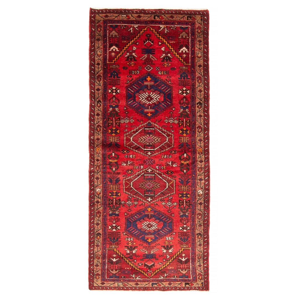 ECARPETGALLERY Hand-knotted Andelz Red Wool Rug - 3'1 x 7'10