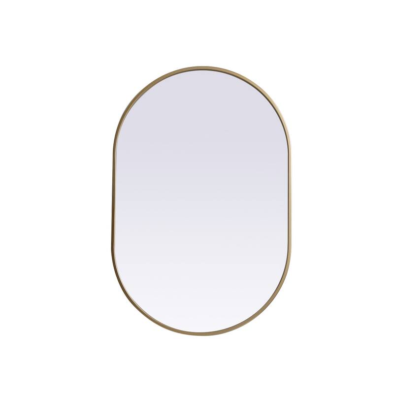 Indigo Home Metal Frame Oval Mirror 24x36 Inch - Brass