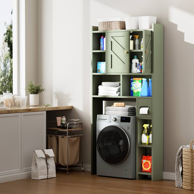 Over-The-Toilet Bathroom Storage Cabinet with Tissue Holder - N/A