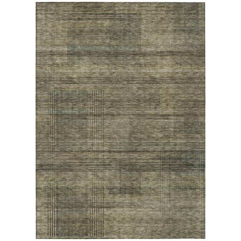 HomeRoots Striped Transitional Rectangle Outdoor Rug