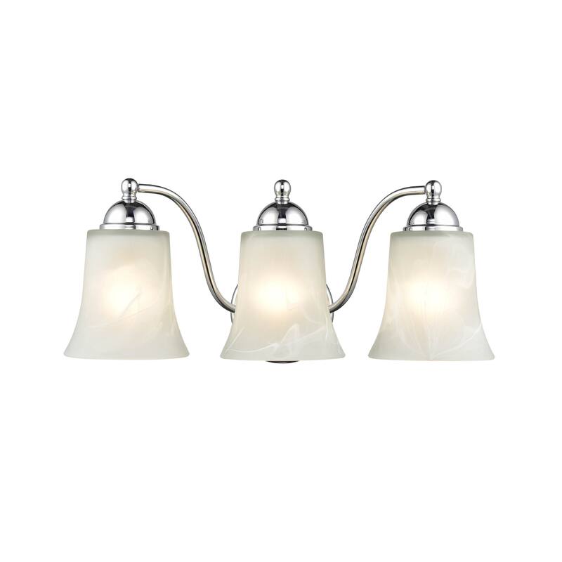 Millennium Lighting Metal 3 Light Bathroom Vanity Fixture with Faux Alabaster Shades