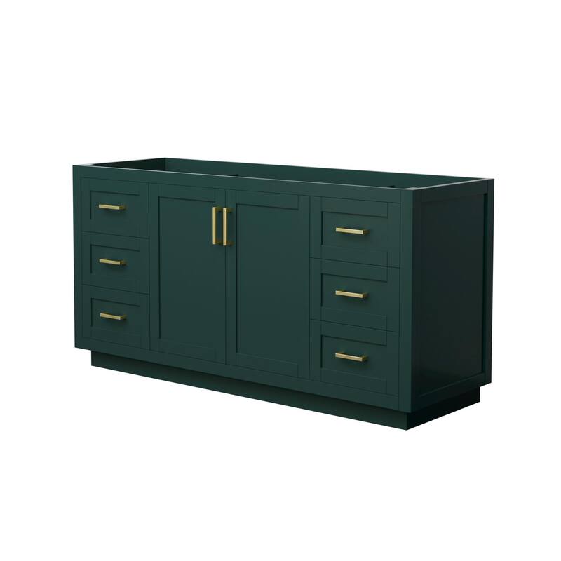 Wyndham Collection WCF2929-66S-CX-MXX Miranda 66" Single Free Standing - Green / Brushed Gold Hardware