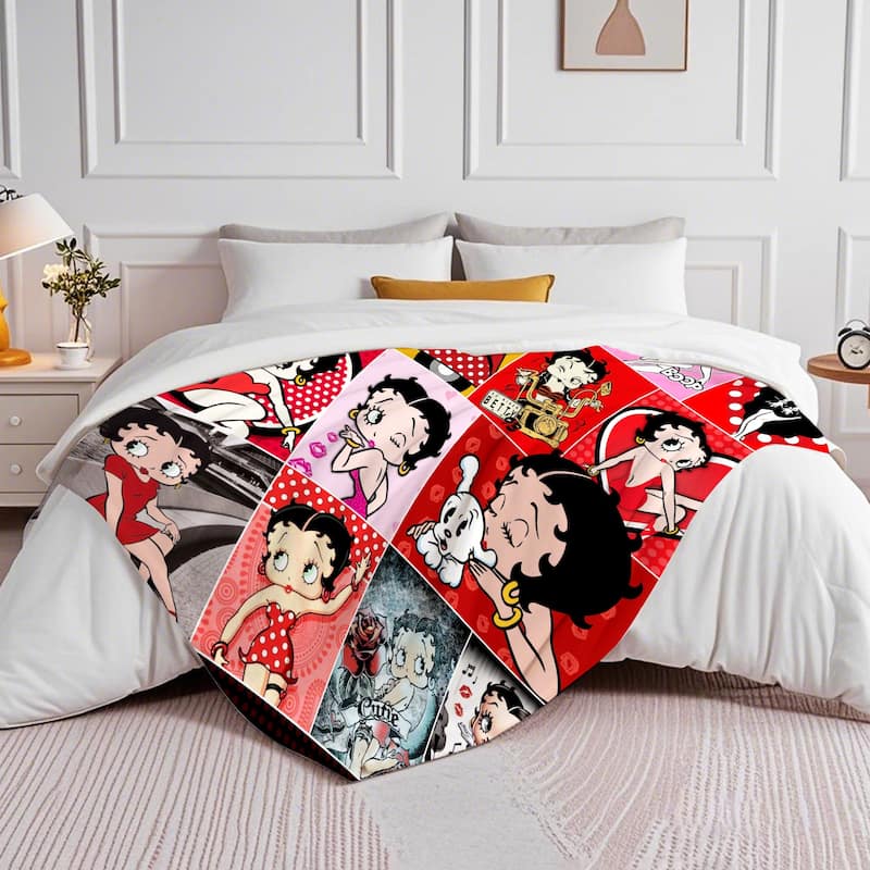 Betty Boop Super Soft Fleece Plush Throw Blanket for Couch Bed Sofa