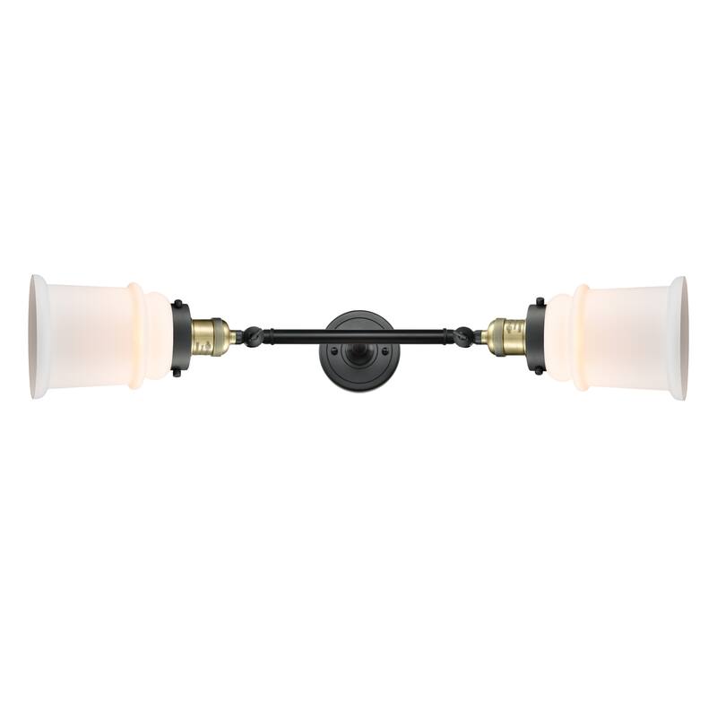 Innovations Lighting Canton 2 Light 25" Wide Bathroom Vanity Light - Black Antique Brass / Matte White