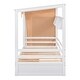 preview thumbnail 12 of 18, White Twin Size Solid Wood House Bed with Two Drawers, Roof and Wardrobe for Kids, Boys and Girls, Bedroom