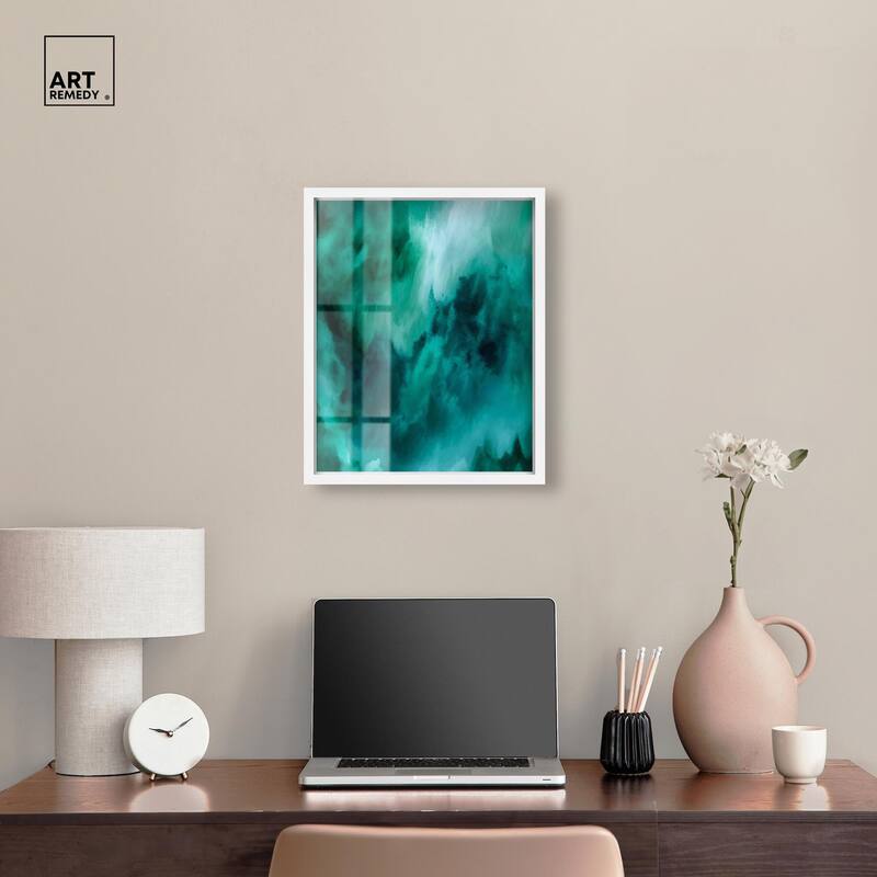 Textured Teal I Shadowbox by Art Remedy