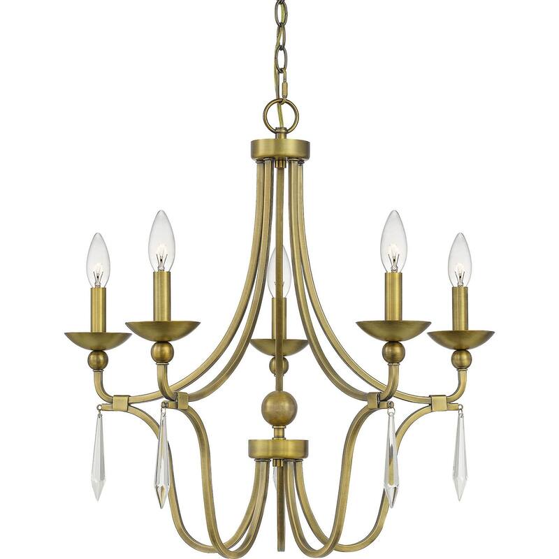 Roseto Rolette 5 Light 25" Wide Chandelier - Aged Brass