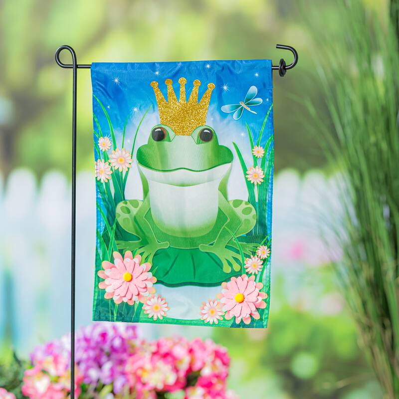 12.5 in. x 18 in. Prince Frog Garden Flag