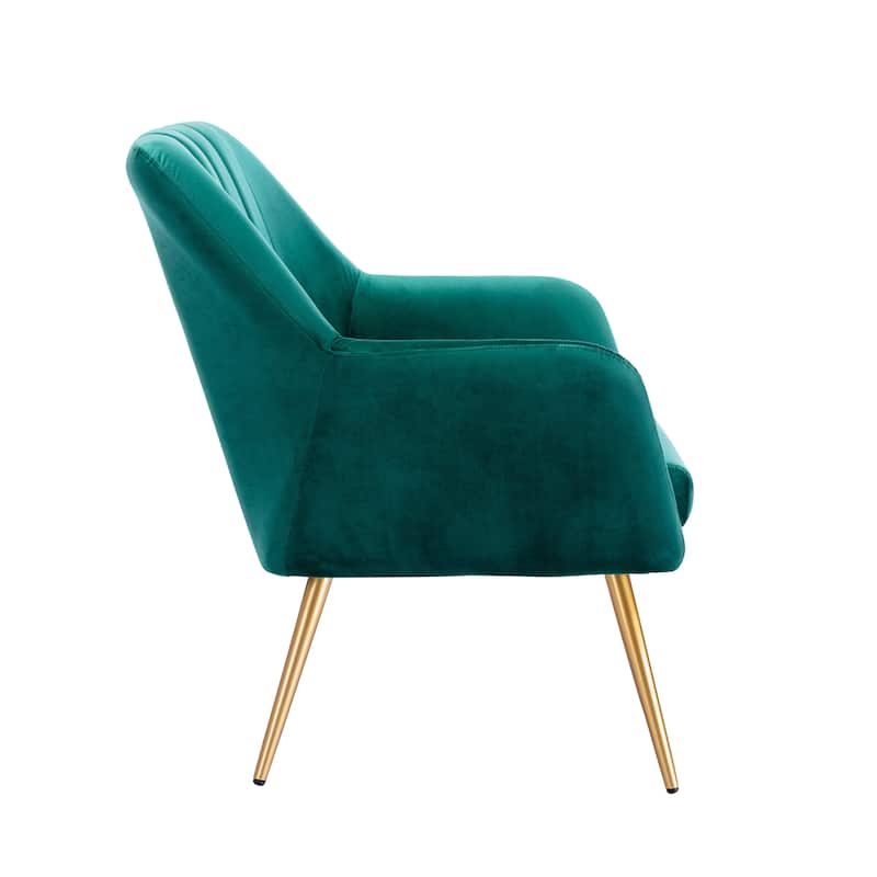 Porthos Home Hania Dining Chair, Velvet Upholstery, Gold Chrome Legs