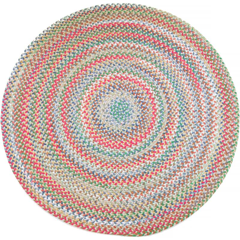 Rhody Rug Charisma Indoor/ Outdoor Braided Area Rug - 6' Round - Champagne