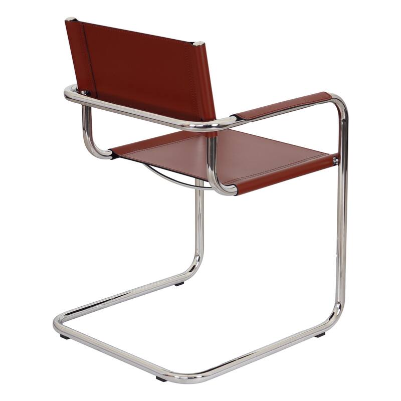 Breuer Chair Company Mart Stam Cantilever Armchair Arm Chair w/ Chrome Frame (Various Bonded Leather Colors)