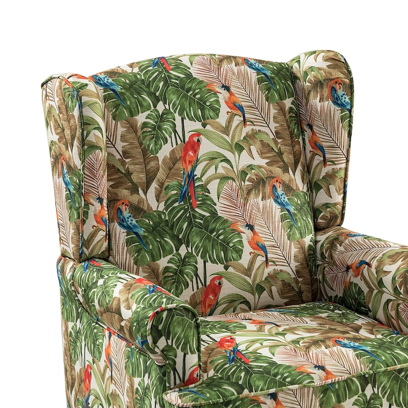 Epimethis Traditional Wingback Armchair with Foam-filled Seat and Turned Legs Set of 2 by HULALA HOME