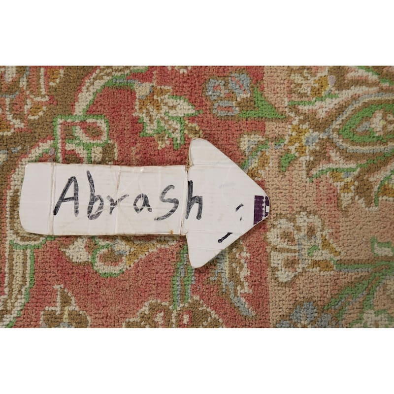 Traditional Kashan Distressed Vintage Persian Rug Handmade Wool Carpet - 9'4" x 13'1"