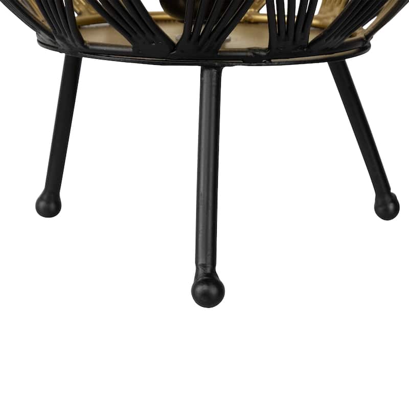 Cage-Style Iron Table Lamp - 12" - Black and Gold - 12