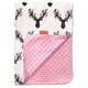 preview thumbnail 1 of 2, Custom Minky Print Antler Deluxe Baby Blankets