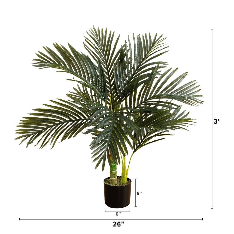 Golden Cane Palm Artificial Potted Tree - 3'