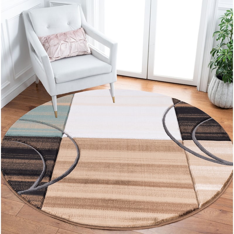 Glamour Brown/Beige Polypropylene Area Rug