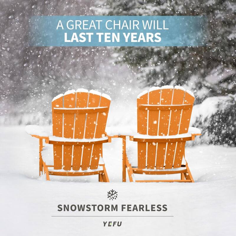 WINSOON All Weather HIPS Outdoor Plastic Adirondack Chairs Set of 4