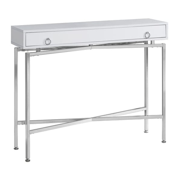 Monarch Specialties I 2443 42 Inch Wide Wood Top Metal Hall Monarch Specialties I 2443 42 Inch Wide Wood Top Metal Hall Console Table White