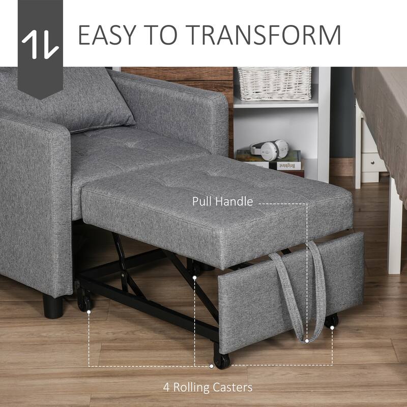 27.3" Tufted Lounge Chair with Adjustable Backrest
