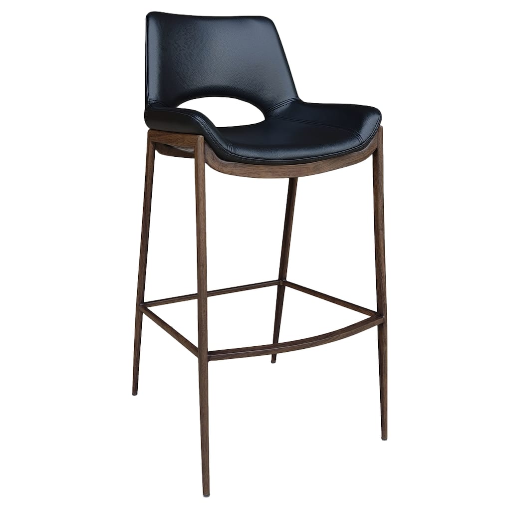 Contemporary Faux Leather and Metal 30" Bar Stool