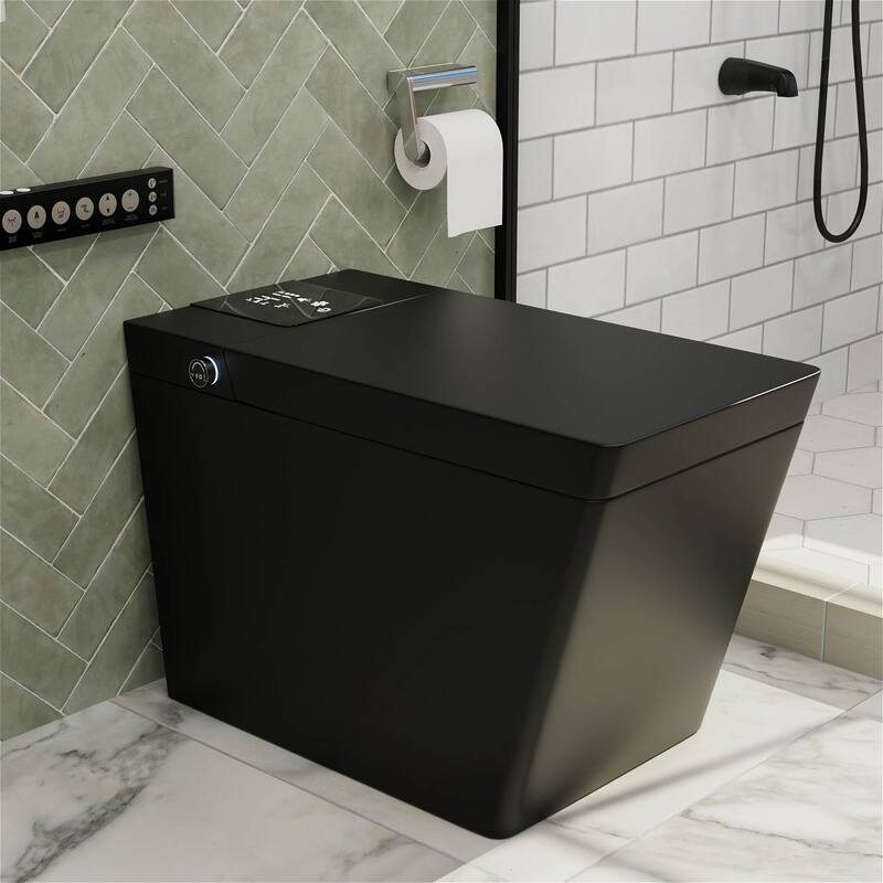 Giving Tree Smart Square 1.28 GPF One-Piece Floor Toilet with Heated Seat, Touching Control, Remote Control, Elongated