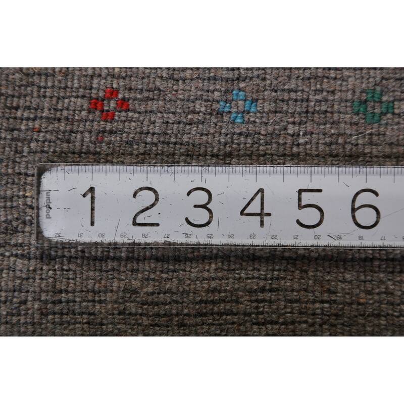 Hand Knotted Oriental 100% Wool Carpet Tribal Tribal Greys & Charcoal Gabbeh Area Rug - 12' 3'' X 8' 10''