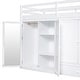 preview thumbnail 17 of 18, White Twin size Solid Wood Loft Bed with Drawer, Two Wardrobes and Mirror for Bedroom
