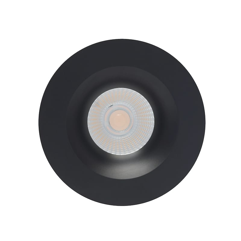 12W LED DW Downlight 3.5 in 3000K 120V Round Remote Driver Black