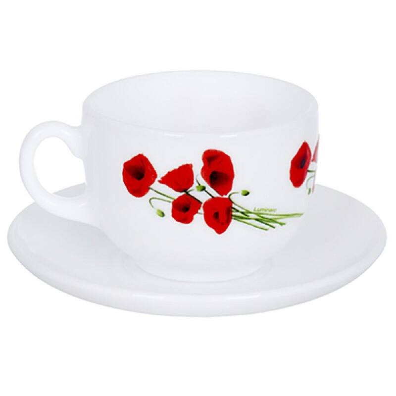 Luminarc Hypnosis Poppy Glass Dinnerware Set of 46 for 6