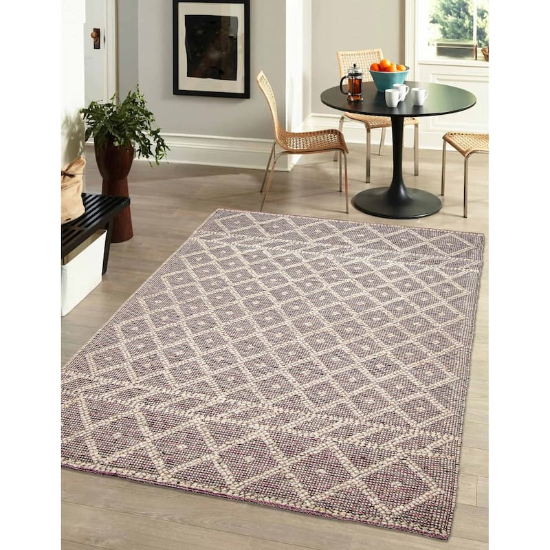 ECARPETGALLERY Braid weave Sienna Khaki Wool Rug - 5'0 x 8'4