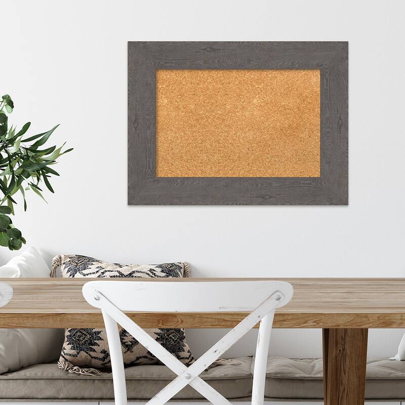 Rustic Plank Framed Cork Bulletin Memo Board