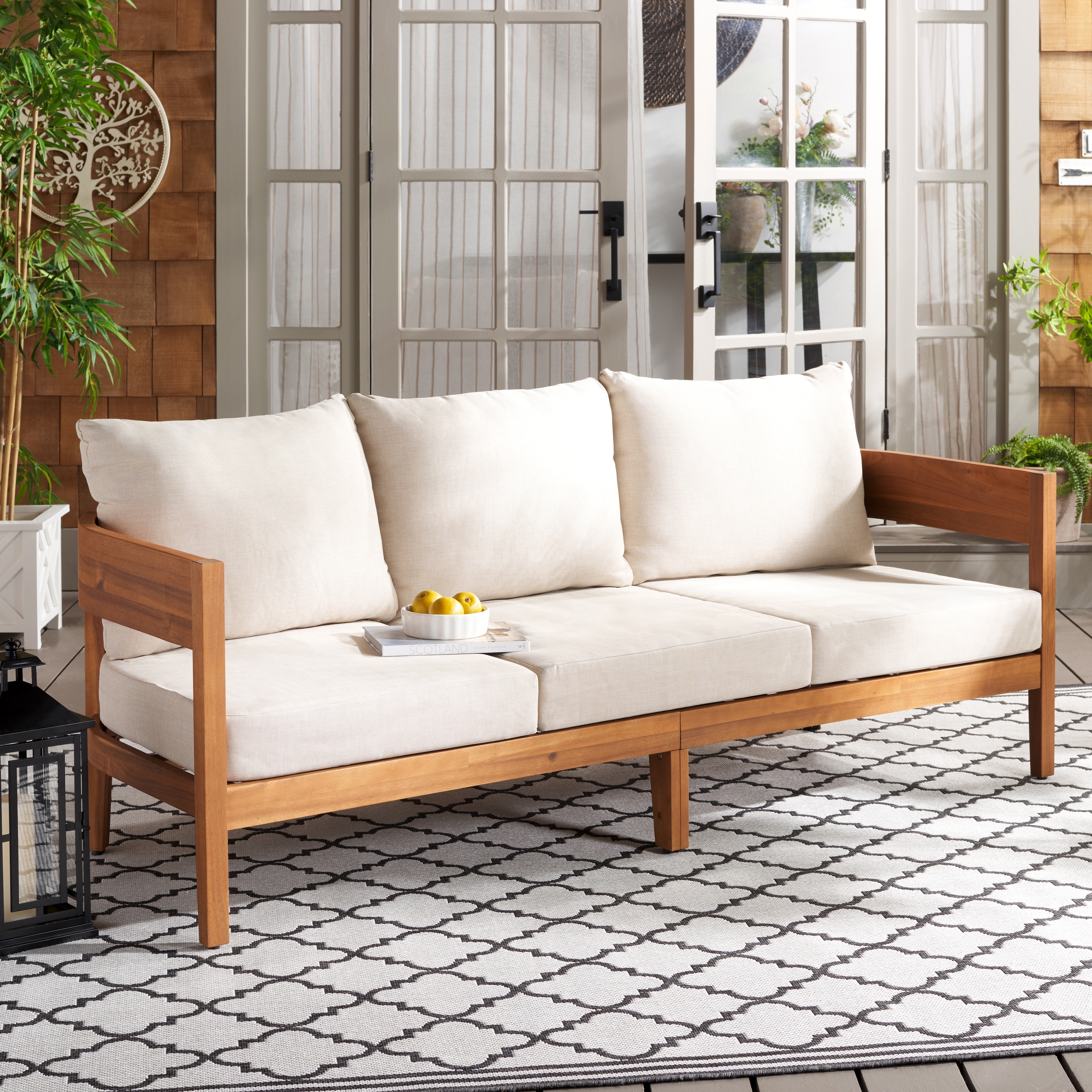 SAFAVIEH Outdoor Patio Furniture Theo 3 Seater Sofa