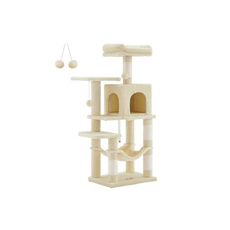 Plush Multi-Level Cat Tree with Sisal-Covered Scratching Posts and Cozy Hideouts for Indoor Cats