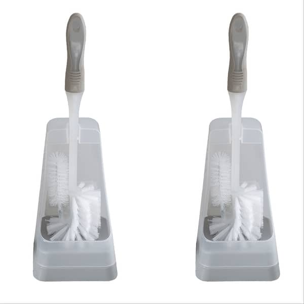 slide 2 of 4, Bath Bliss 2 Pack Square Toilet Bowl Brush and Stand - Set
