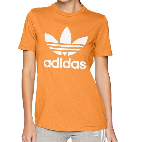 Adidas Orange White Trefoil Graphic 