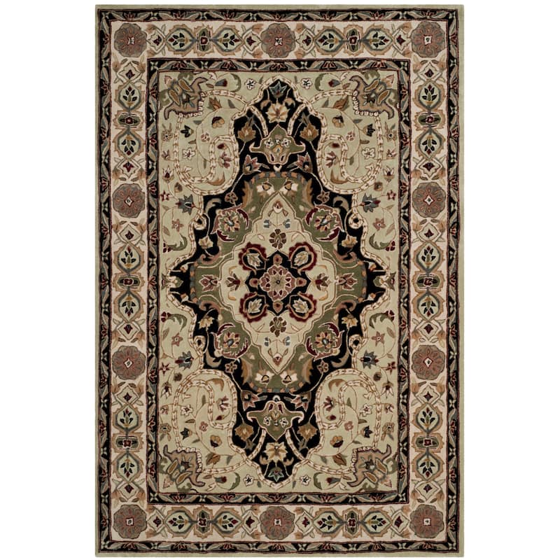 SAFAVIEH Handmade Total Performance Jahanara Oriental Rug - 9' x 12' - Soft Green/Ivory