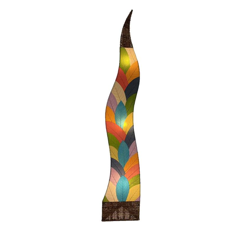 Eangee Handmade Flame Giant Lamp, Cocoa Leaves Shade, 13 x 13 x 72 in. - 13 x 13 x 72