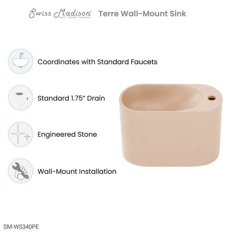 Swiss Madison SM-WS340 Terre 17-13/16" Circular Stone Composite Wall