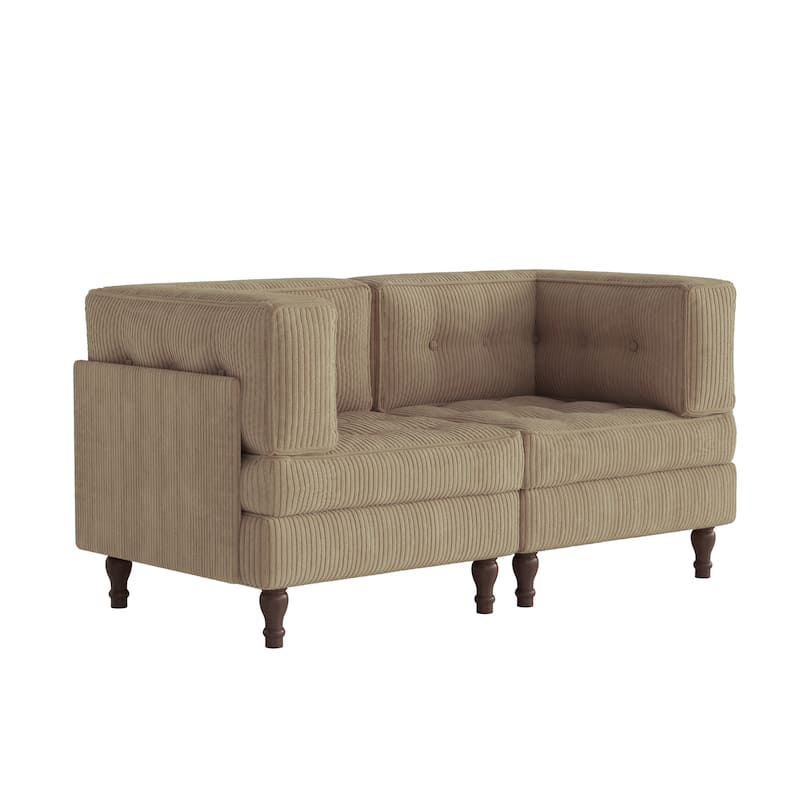 Oversized Sofa Corduroy Tufted Modular Sectional Set