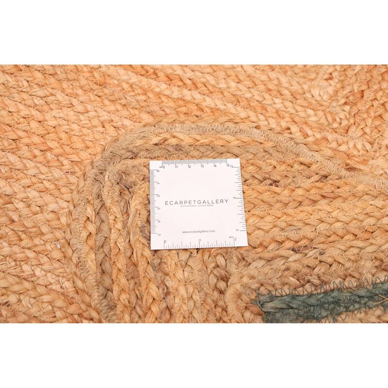 ECARPETGALLERY Braided Weave Palas Denizli Tan Jute Rug - 4'6 x 6'5