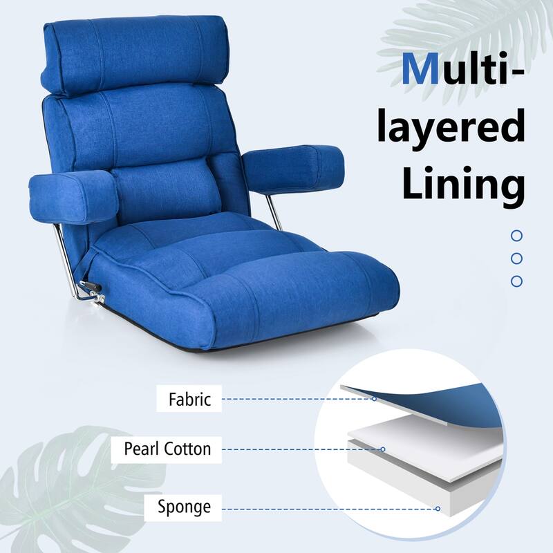 Costway Adjustable Lazy Sofa with Stepless Adjustable Back & - See Details