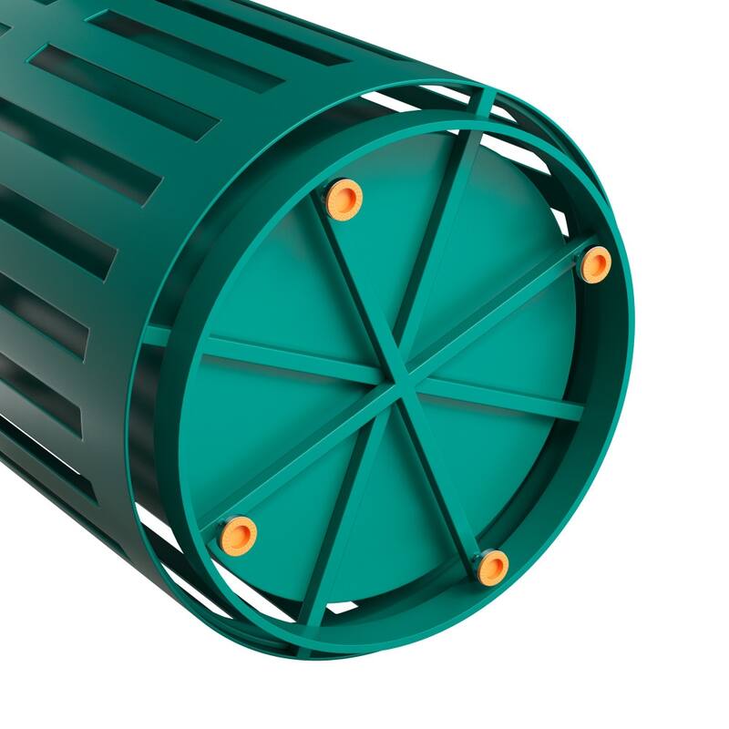 Commercial Outdoor Slatted Steel Trash Can with Inner Bin