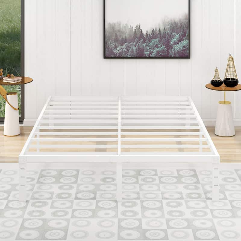 NNV 14" 3500 lbs Heavy Duty Bed Frame, Duty Steel Slat Metal Bed Frame