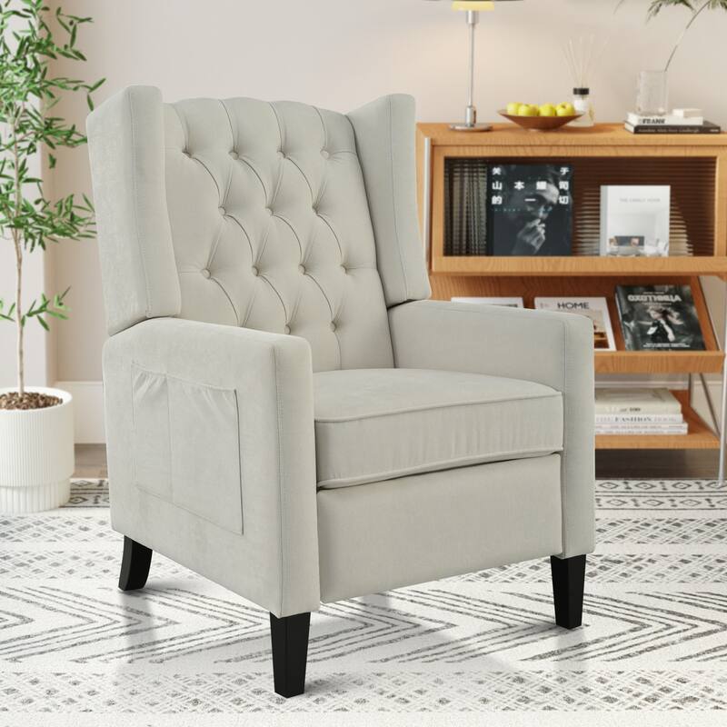 Pushback Recliner with Foldable Side Table & USB Ports