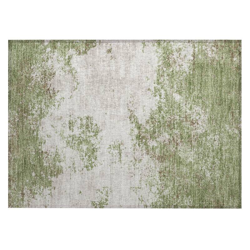 Machine Washable Indoor/ Outdoor Abstract Pixels Chantille Rug